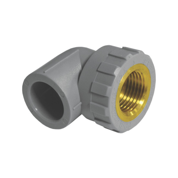Колено PPR внутренняя резьба D = 25 x 1/2" мм серое